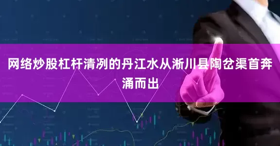 网络炒股杠杆清冽的丹江水从淅川县陶岔渠首奔涌而出