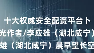 十大权威安全配资平台卜算子·炖晨光作者/李应雄（湖北咸宁）晨早望长空